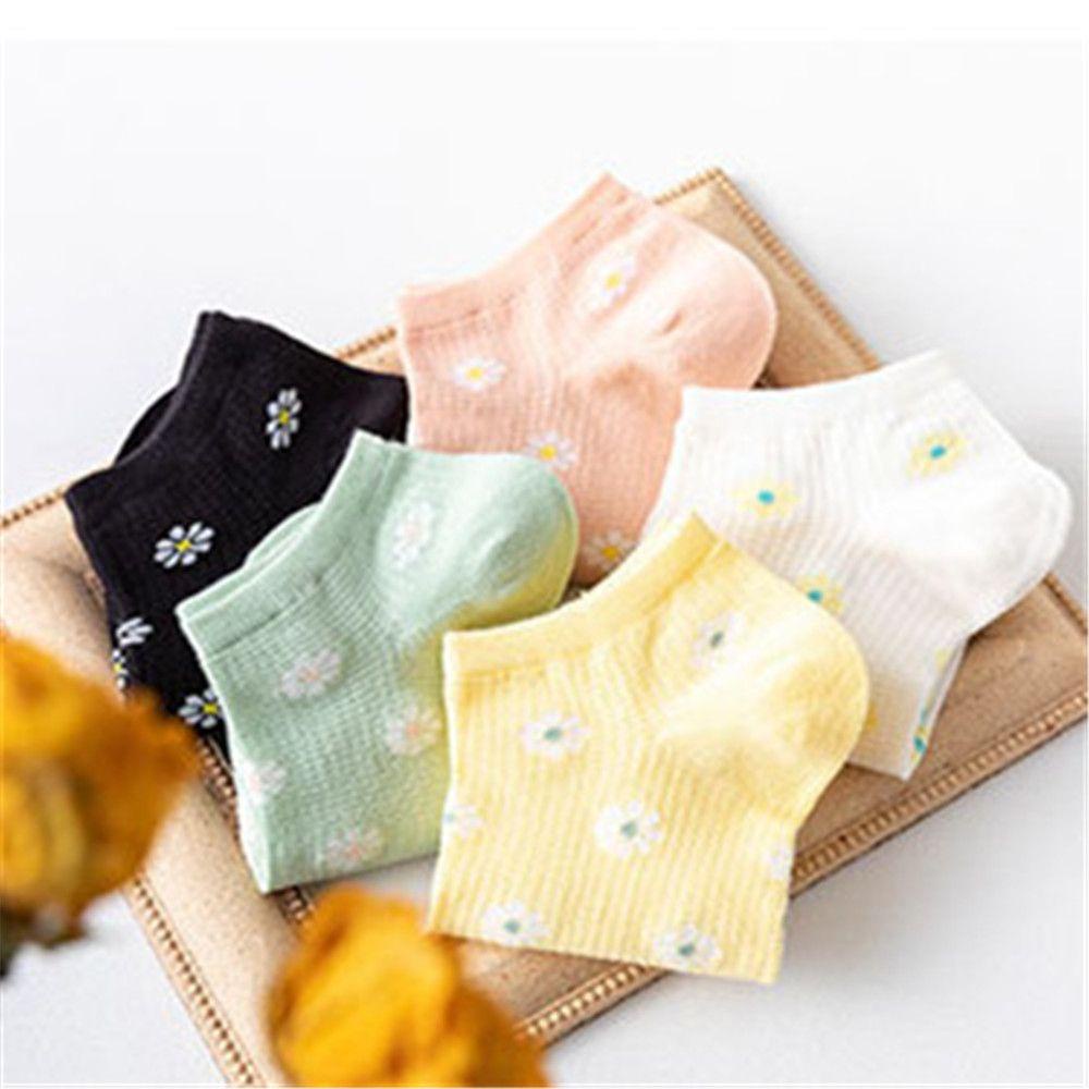 BEAUTY Vớ Cổ Thấp Họa Tiết Hoa Cúc Xinh Xắn Dễ Phối Đồ Cho Nữ