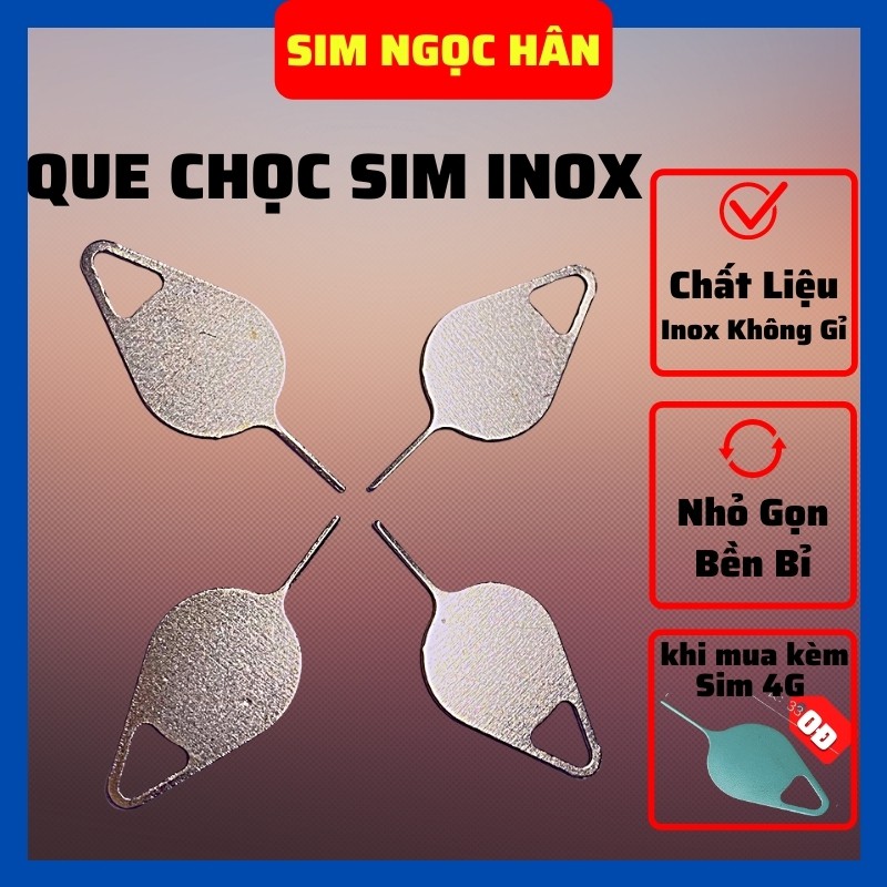 Que chọc sim giọt nước inox không gỉ, cây chọc sim cho mọi dòng điện thoại