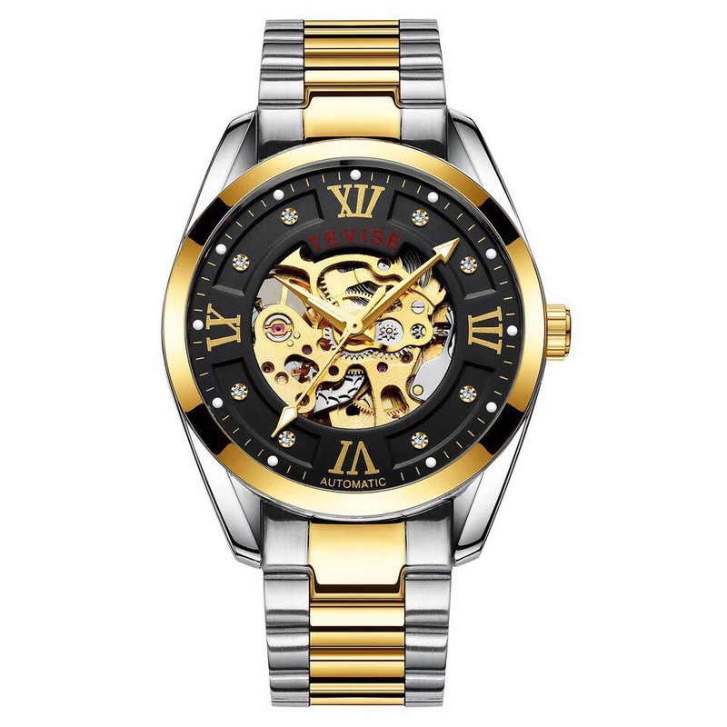 ĐỒNG HỒ CƠ LỘ MÁY NAM AUTOMATIC TEVISE MẪU MỚI DÂY INOX NGUYÊN KHỐI TẶNG KÈM PHỤ KIỆN CẮT DÂY