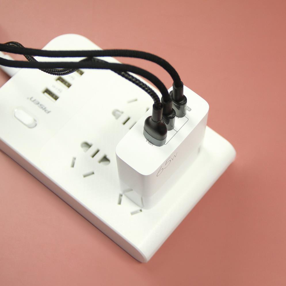 Củ sạc siêu nhanh 65W Remax RP-U59 cổng USB, cổng Type-C Hỗ trợ, QC 3.0, PD 3.0 cho điện thoại, macbook, ip