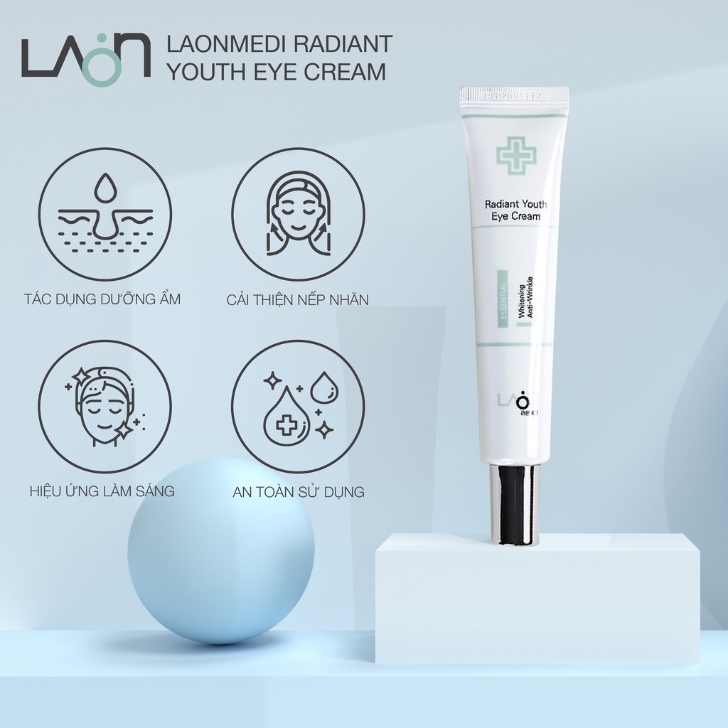 Kem Dưỡng Mắt Chống Lão Hóa, Xóa Quầng Thâm Vùng Da Mắt - LAONMEDI RADIANT YOUTH EYE CREAM 40ml Hàn Quốc