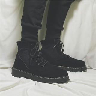 Giày boot nam cổ cao da lộn PHONG CÁCH ĐƯỜNG PHỐ VINTAGE HÀN QUỐC OD65G Giày bốt nam Martin