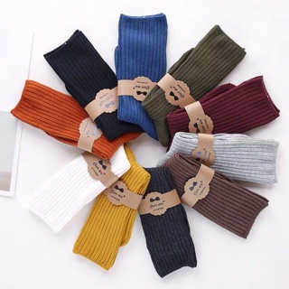 Tất Len Gân Trơn Cao Cổ Style Hàn Quốc