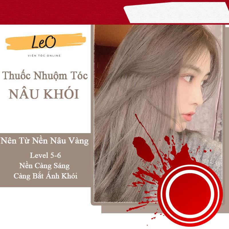 [ Hàng Hot ] Thuốc Nhuộm Tóc Nâu Khói Sáng Lên Từ Nền Tóc Nâu Không Tẩy, Tóc Đen Cần Tẩy _LeoHair_ _Leo_