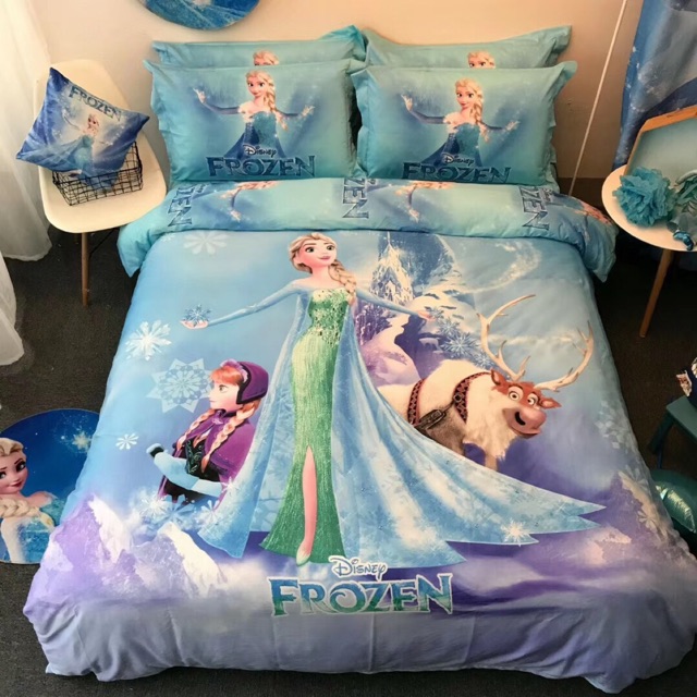 Set Cotton 3D Disney Hàng Nhập Khẩu Cao Cấp 4 Món dành cho các bé Công chúa elsa mẫu 1