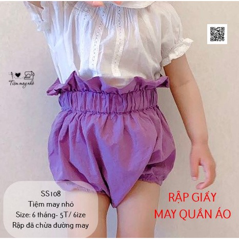 SS108_Rập giấy may  quần bí ngô cho bé