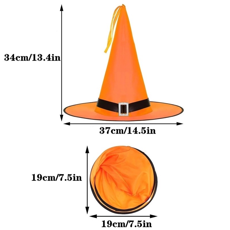 Mũ Phù Thủy Phát Sáng Đa Năng Trang Trí Tiệc Halloween Cho Bé