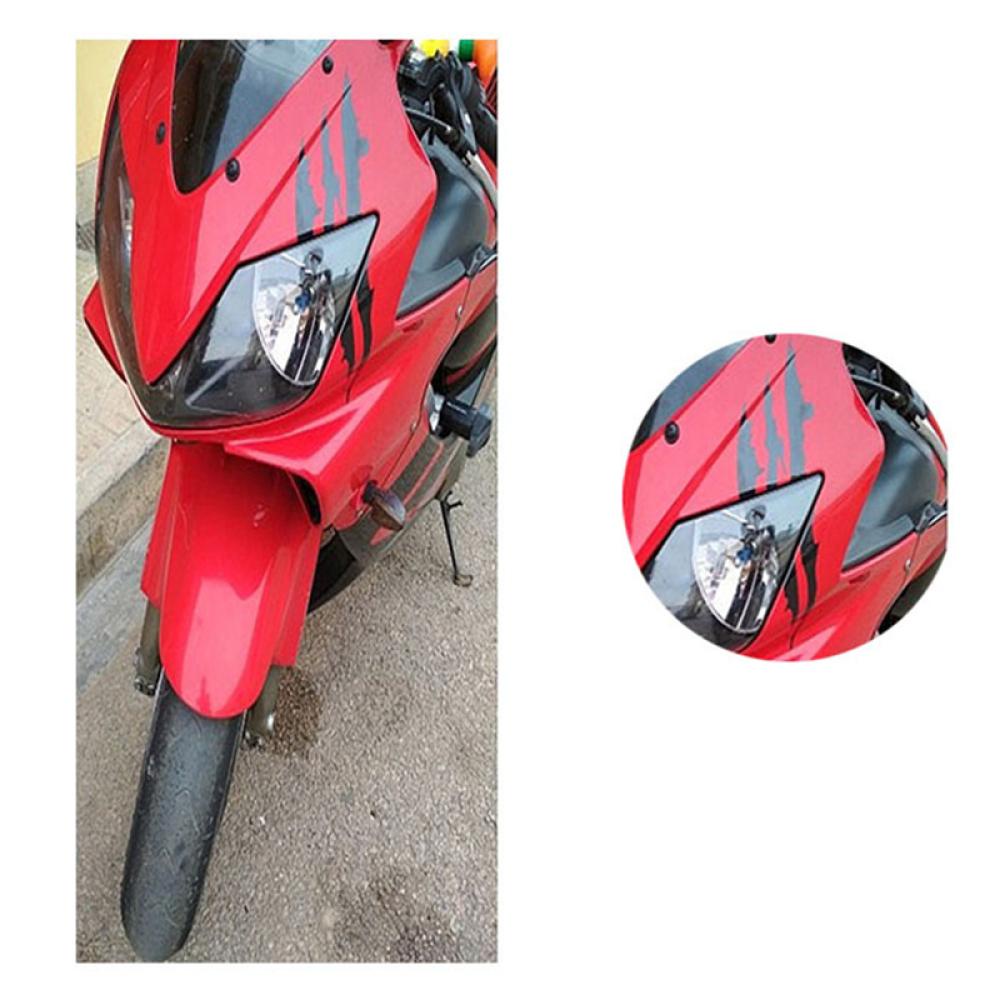 Miếng Dán Trang Trí Đèn Pha Xe Hơi Họa Tiết Kẻ Sọc Phản Quang Hình Vuốt Quái Vật Độc Đáo P4X6