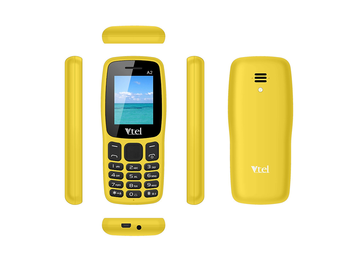Điện thoại di động GSM Vtel A2 (Màu Vàng) – Hàng chính hãng CHINH HANG