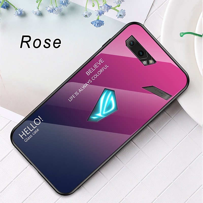 Ốp điện thoại mặt kính cứng màu gradient dành cho Asus Rog Phone 2