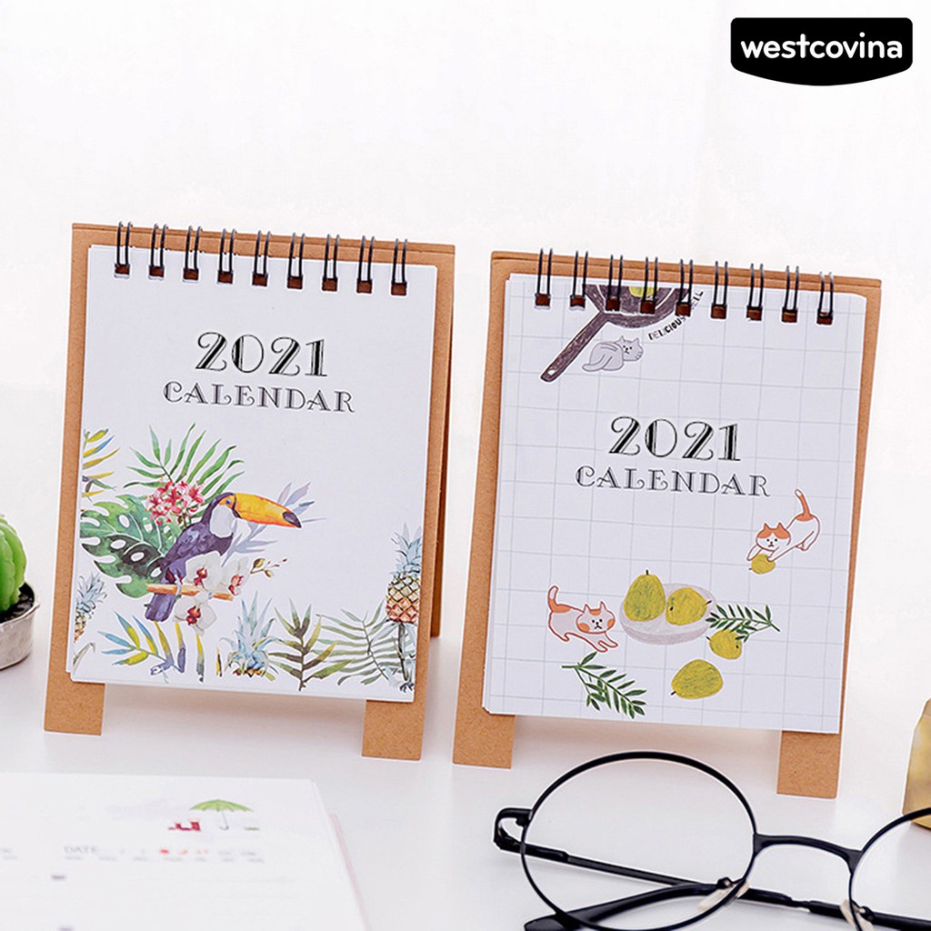 Lịch Để Bàn 2021 Mini Họa Tiết Hoạt Hình Xinh Xắn