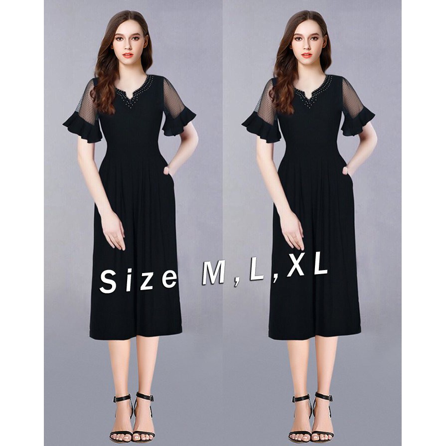 Jumpsuit lửng ống suông tay loe phối ren lưới cổ kết hạt thiết kế cao cấp