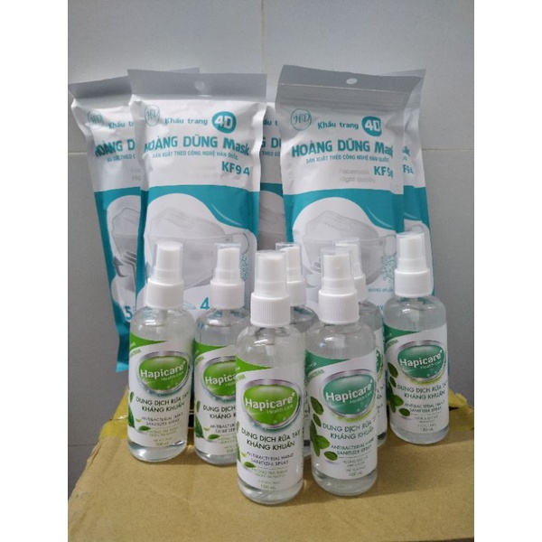 Combo 20 cái khẩu trang 4D + 1 Dung dịch rửa tay kháng khuẩn dạng xịt (100ml) | BigBuy360 - bigbuy360.vn