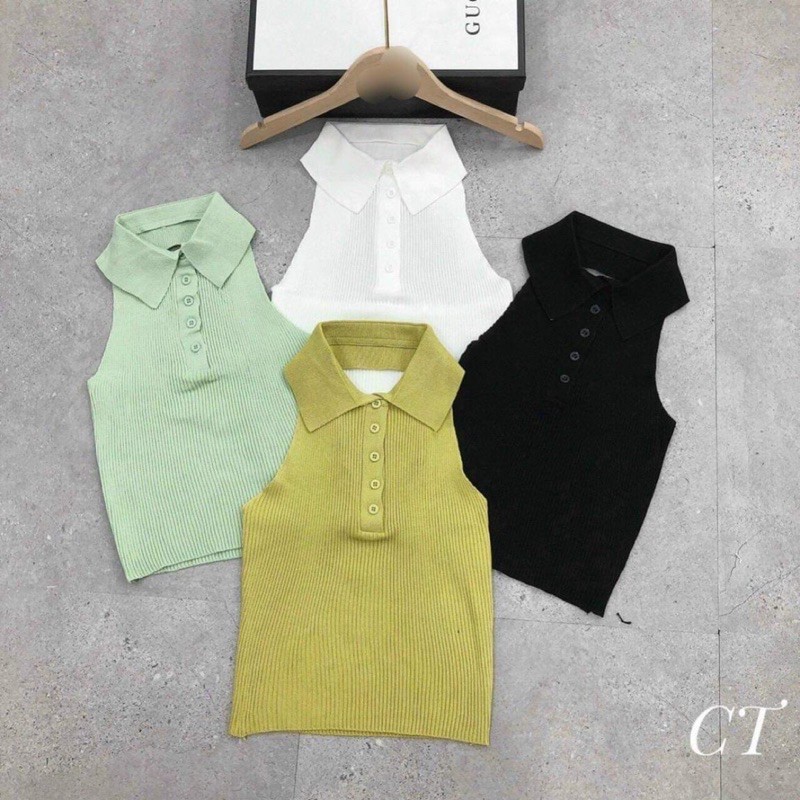 Áo len Croptop Cổ Bẻ Polo Miss Sumey Chuẩn Xịn Loại 1