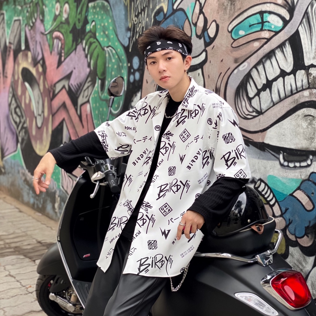 Áo sơmi SIGNATURE SHIRT tay ngắn nam nữ form rộng sơ mi cổ vest unisex tay lỡ, chất vải lụa mịn chống nhăn