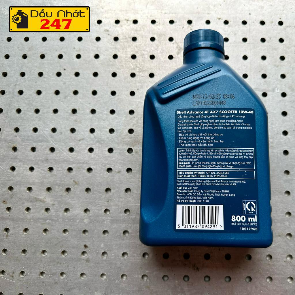 Dầu nhớt xe tay ga Shell Advance Scooter Ax7 10w40 800ml