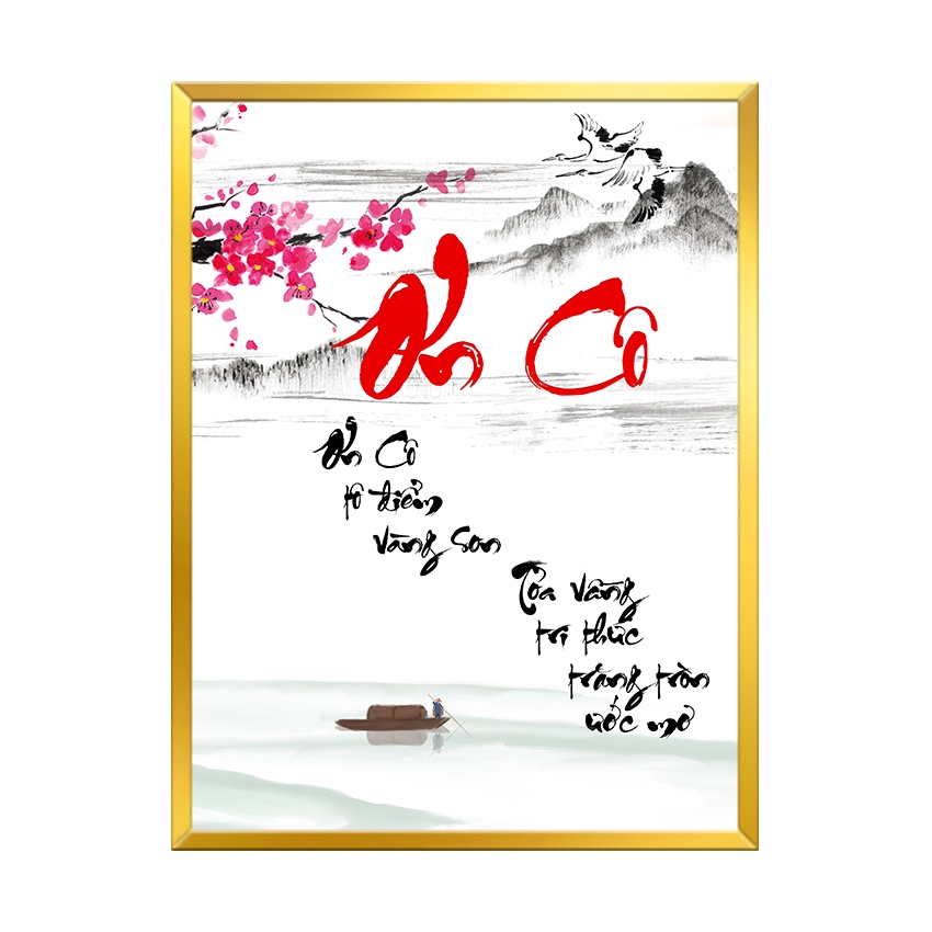 Tranh phong cảnh thư pháp ơn cô tặng khung tranh nhân ngày nhà giáo Việt  Nam miễn phí khung | Shopee Việt Nam