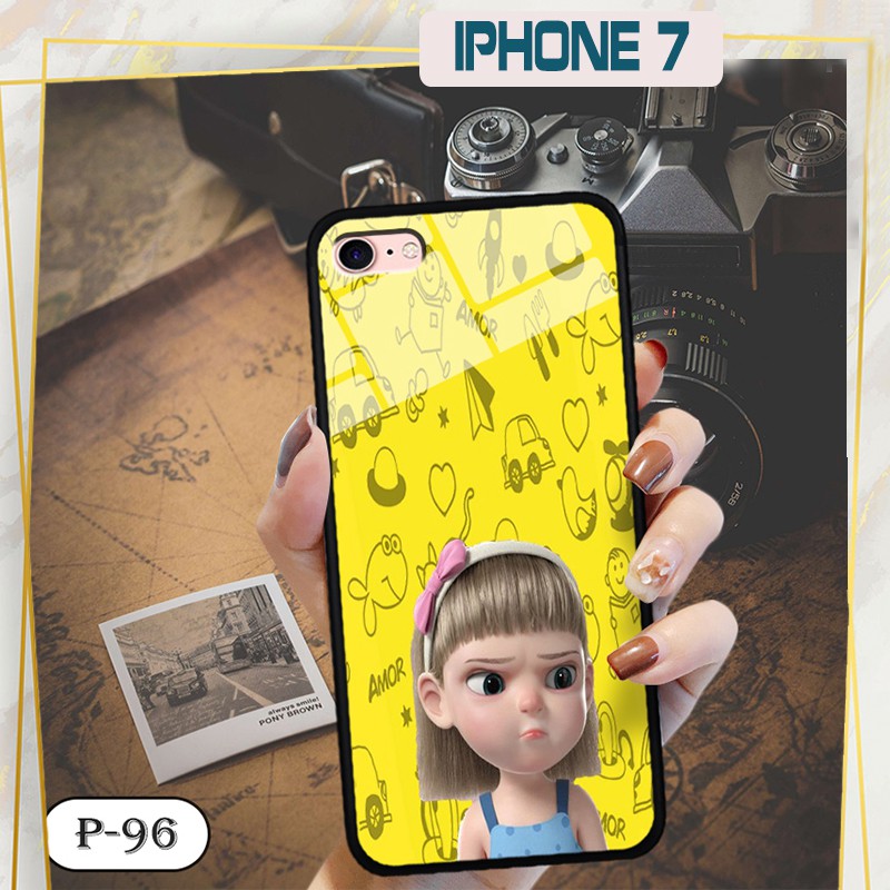 Ốp lưng kính 3D iPhone 7/ 8- hình cute