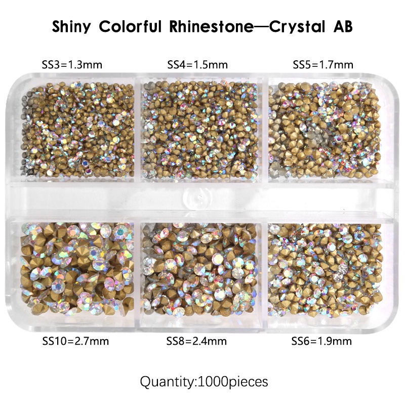 Hộp Hạt Đá Trang Trí Móng Tay QIAO SS3-10