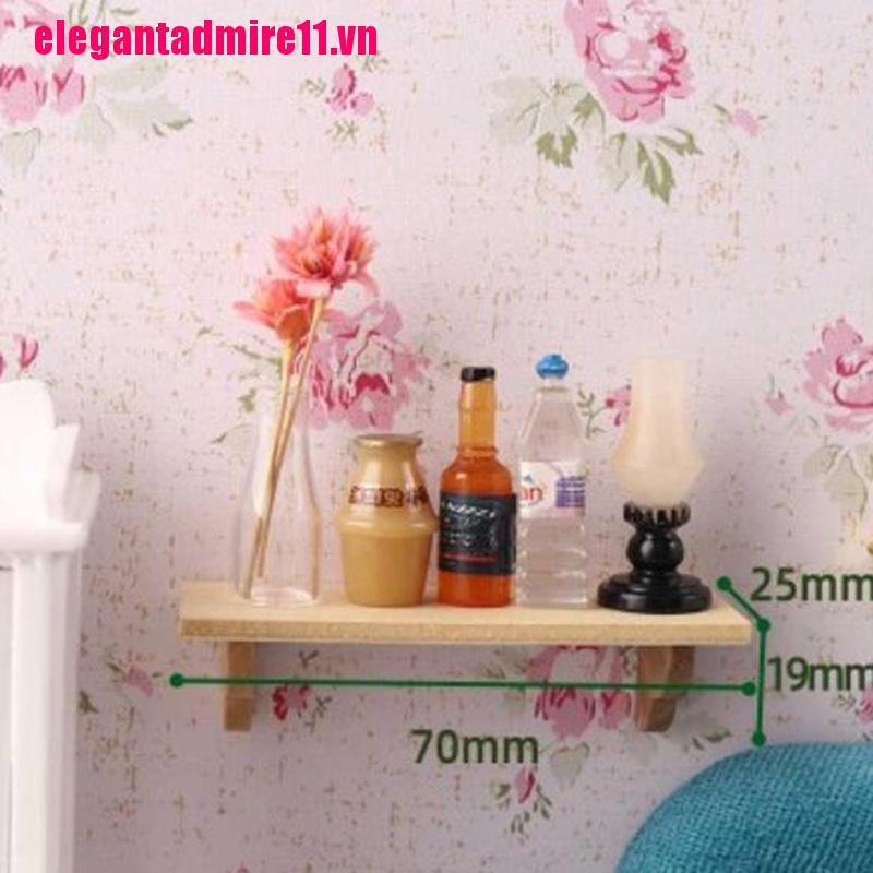 ELE 1:12 Doll House Miniature Wood Wall Shelf Model Furniture Accessories