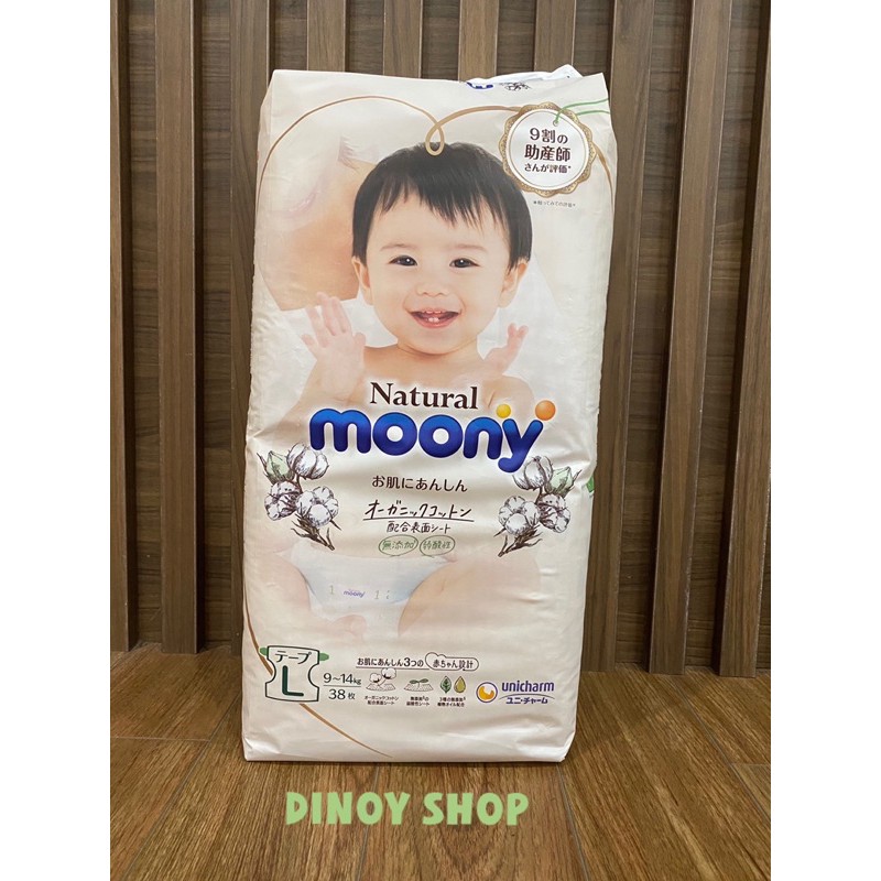 Tã bỉm MOONY NATURAL Nội Địa Nhật dán/quần NB63/S58/M46/L36/XL32