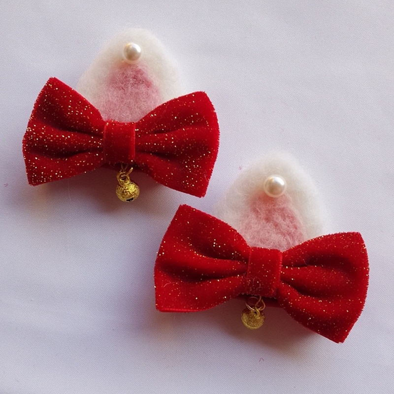 Kẹp Tóc Hình Nơ Tai Mèo Đính Chuông Mới Cho Nữ