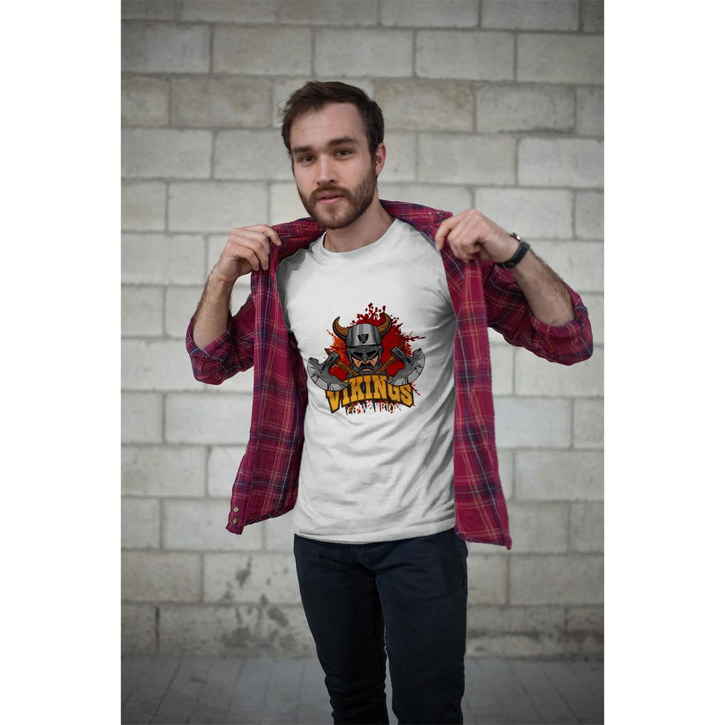 Áo thun Nam in hình Vintage logo viking - Cotton Thun Phong Cách Cá Tính - Cực Chất Và Đẹp