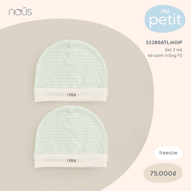 NOUS Set phụ kiện bao tay, bao chân, mũ và yếm chất petit thương hiệu NOUS cho bé
