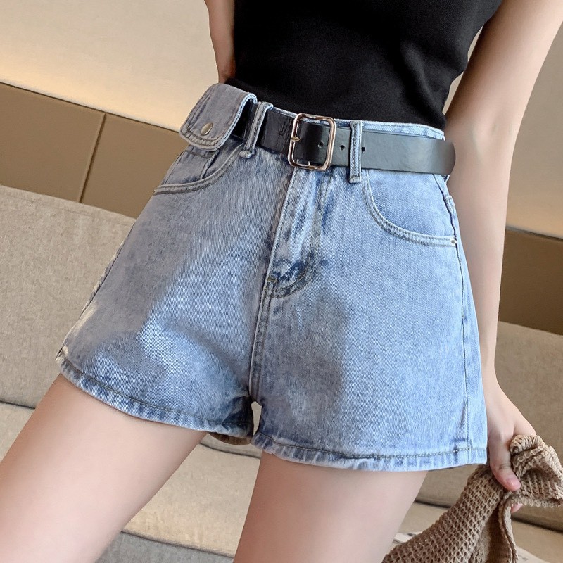 Quần short jean nữ BigSize lưng cao, co dãn mạnh, có túi nắp nhỏ phom ống rộng đang hot trend 3818 molijean