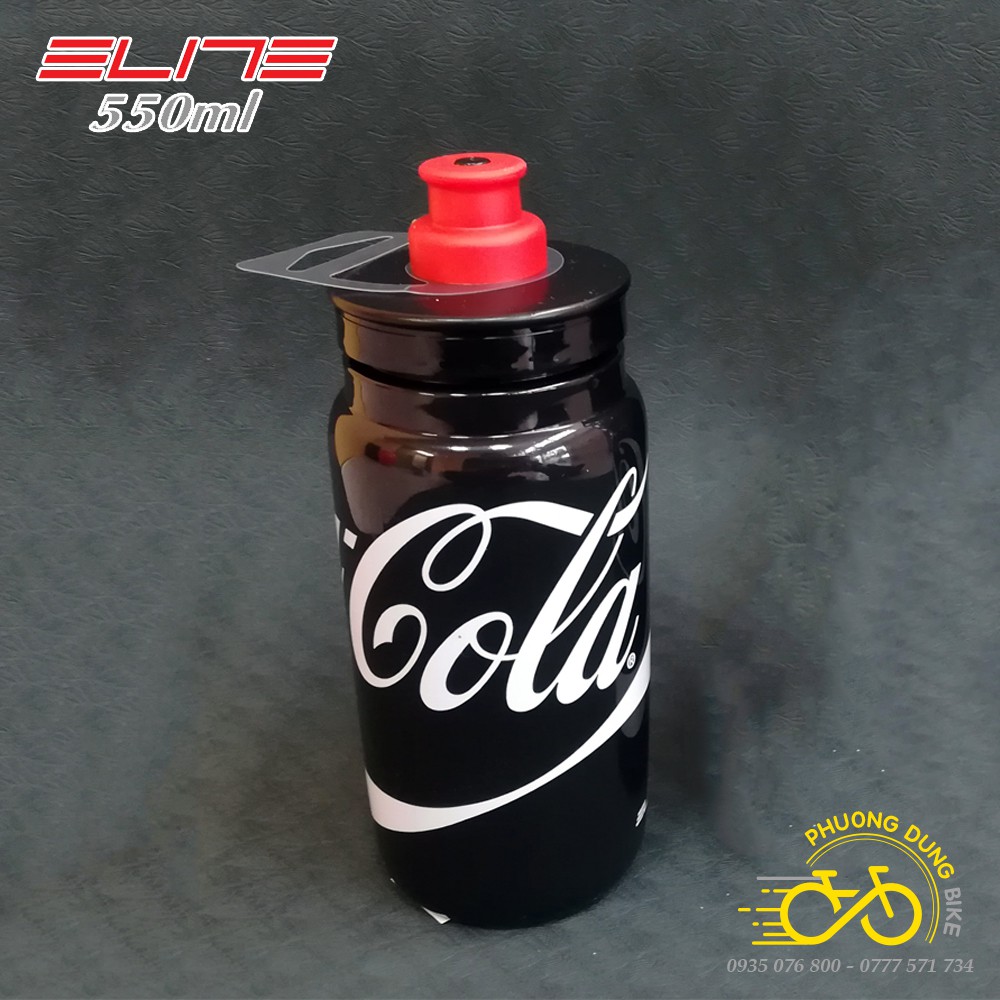 Bình nước xe đạp nhựa cao cấp Elite Coca Cola 550ml 2020