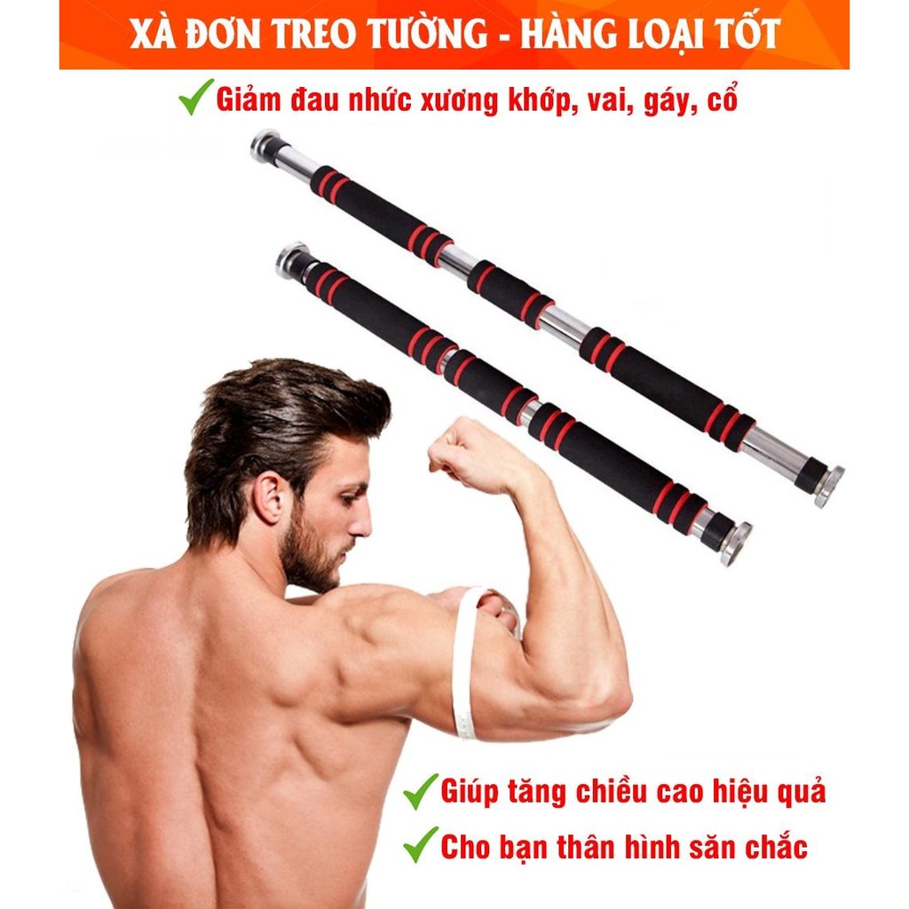 [Mút Dài] Thanh Tập Xà Đơn Treo Tường Gắn Cửa Nhiều Cỡ Từ 62-120cm Tùy Chỉnh Tập Gym Tập Thể Thao Chính Hãng Amalife