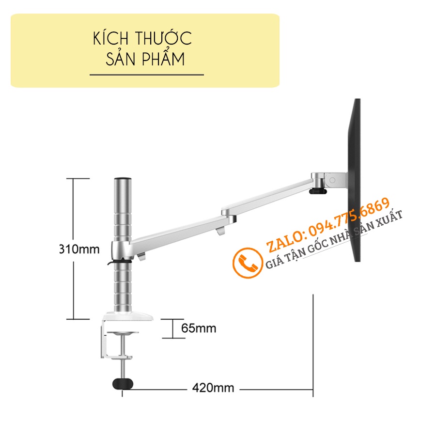 Giá Treo Màn Hình Máy Tính OA 3S 17 - 27 - 29 - 32 inch / Tay Treo Màn Hình Gắn Bàn Hợp Kim Nhôm [ Cao Cấp Hơn NB F80 ]