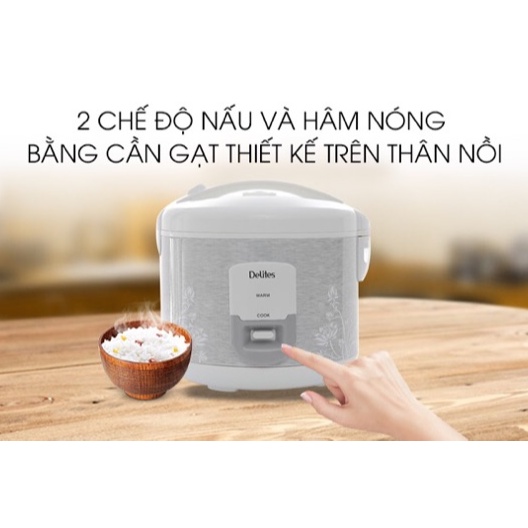 Nồi cơm điện Delites 1.8 lít NCG1805 trưng bày 99%-Dung tích nồi:1.8 lít Số người ăn:4 - 6 người