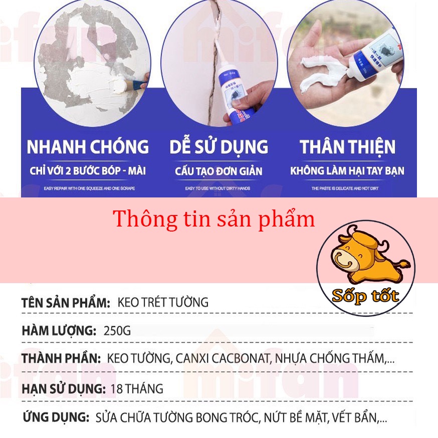 Keo dán tường vá lỗ thũng kẽ hở GD32