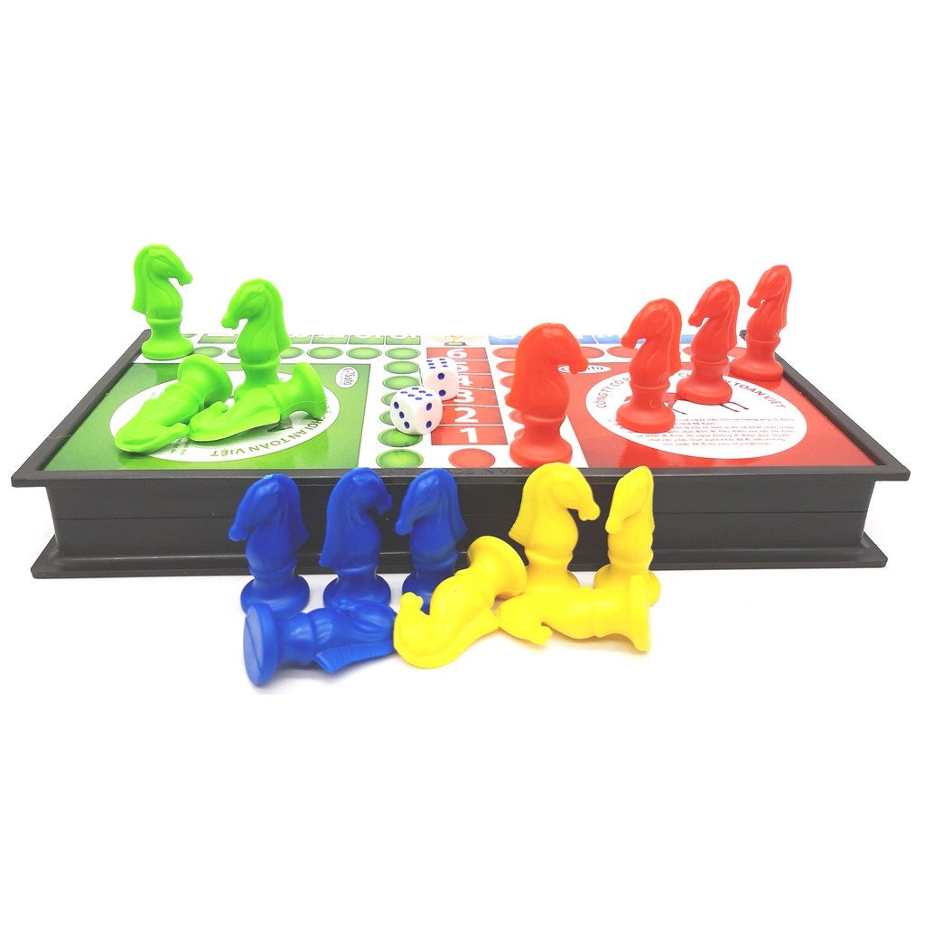 (SIZE Lớn) Đồ Chơi Giải Trí Bộ Cờ Cá Ngựa Chính Hãng Sato Tặng Kèm Xúc Xắc