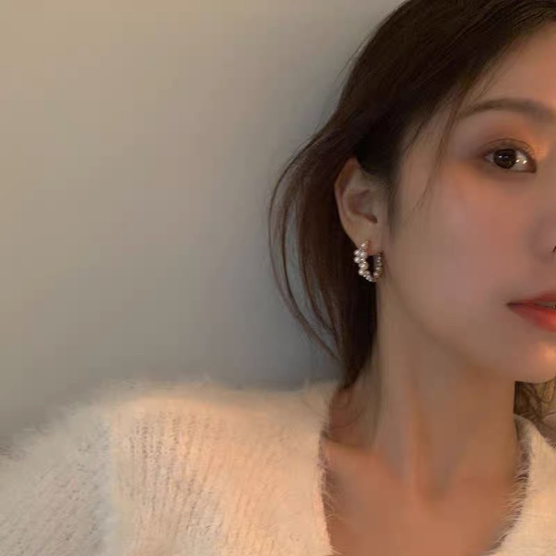 Hoa tai đính hạt phong cách Hàn - Maben