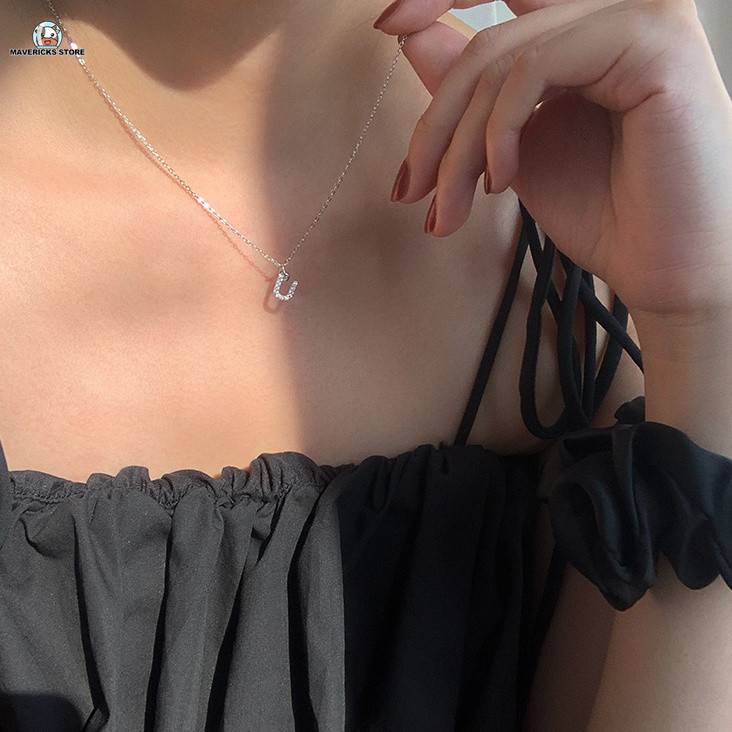 Vòng cổ hợp kim gắn hình 26 chữ cái alphabet bắt mắt