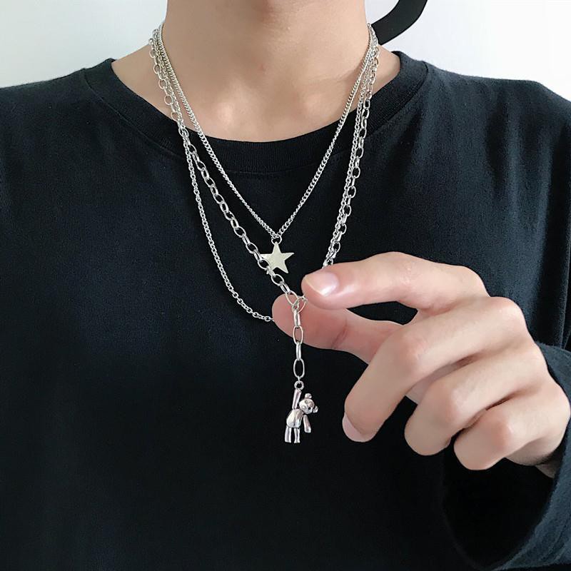 Vòng cổ Nhiều Lớp Mặt Thánh Giá Phong Cách Harajuku Cho Nam Và Nữ