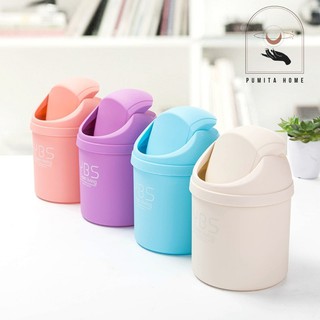 Thùng Rác Mini Để Bàn Có Nắp Đậy Tiện Lợi Đựng Bông Tẩy Trang PUMITA