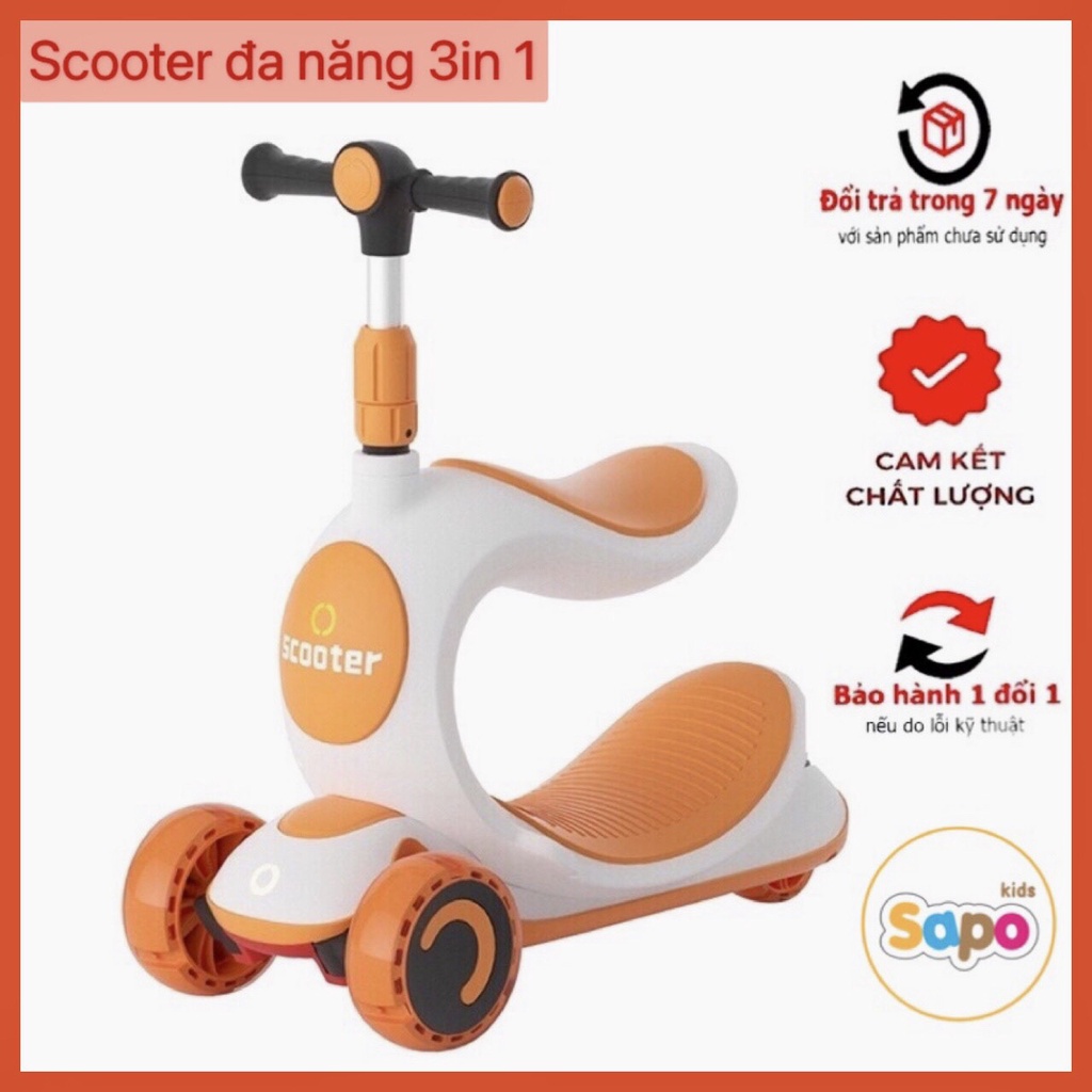 Xe scooter cho bé, Xe trượt scooter đa năng cao cấp cho trẻ em sapo kids