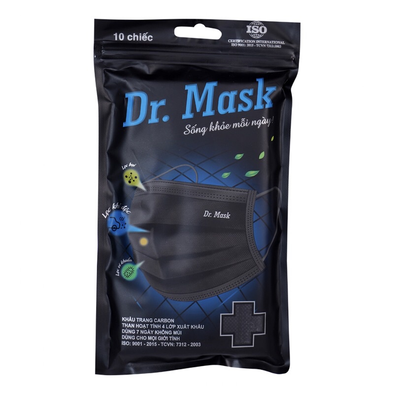 ( Chính hãng ) Khẩu trang carbon than 4 lớp Dr. Mask