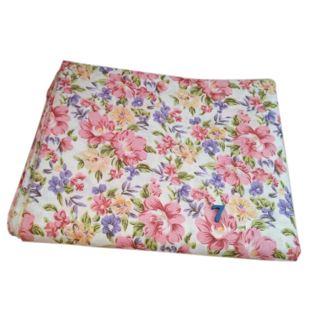 Vải cotton hoa tông màu hồng dùng làm thủ công