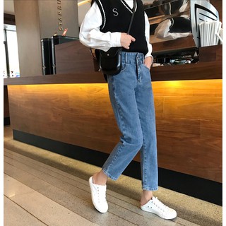 Quần ulzzang quần baggy jean nữ đẹp xanh quần bò ống rộng cạp lưng cao jeans kiểu dáng hàn quốc
