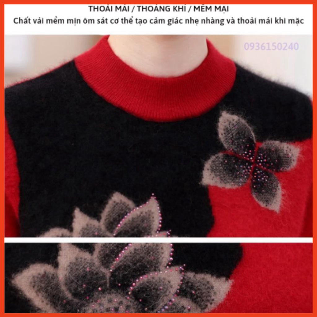Áo Len Hoa Cho Các Mẹ, Áo Len Nữ Trung Niên
