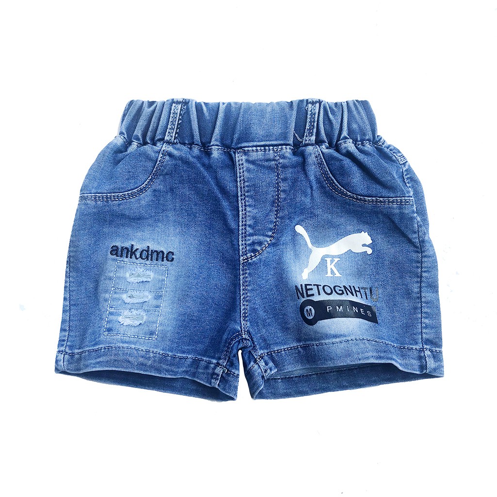 Quần short JEAN bé trai hàng xuất dư họa tiết phối chất bò mềm QN6