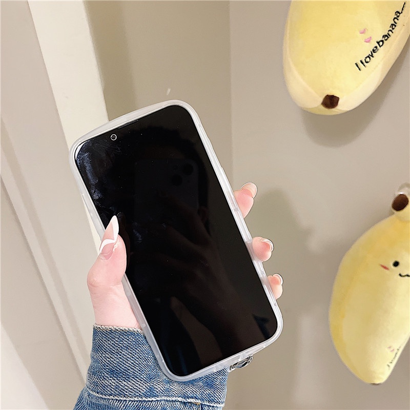 Ốp lưng iphone Ốp Điện Thoại Silicon Họa Tiết Hoa Xinh Xắn Kèm Dây Đeo Cho iPhone 13Promax iPhone14pro 78plus/X/XR// Promax/Mini Dinuo case