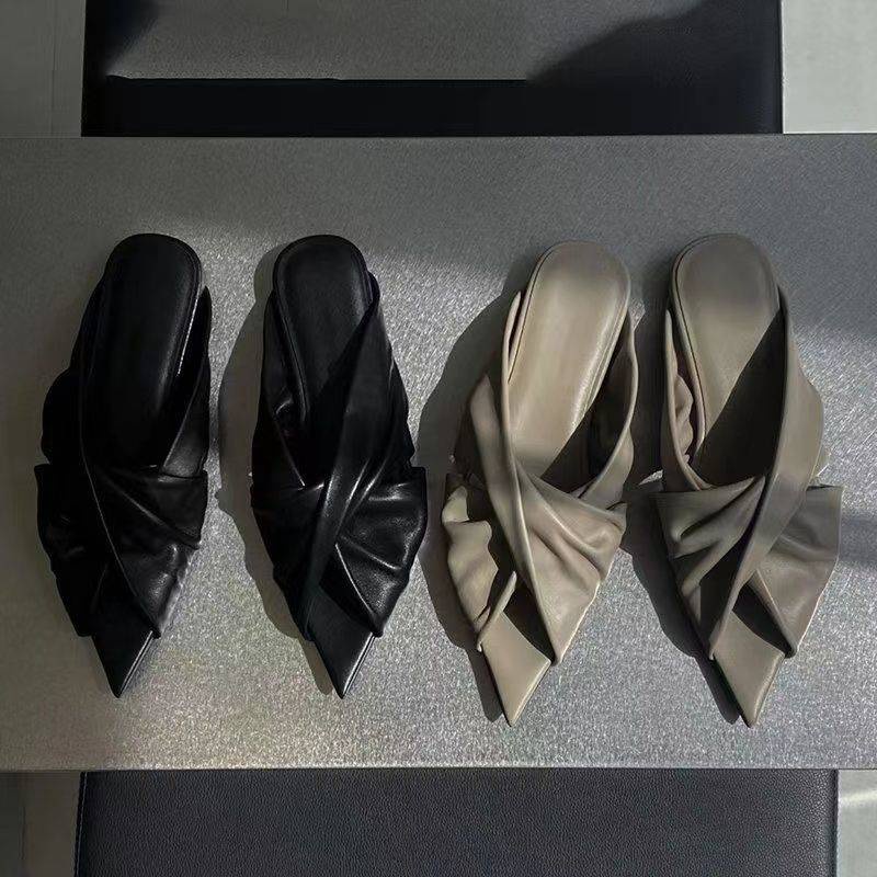 Sandal Mũi Nhọn Thiết Kế Mới Kiểu Dáng Đơn Giản Thời Trang Dành Cho Mùa Hè Thu