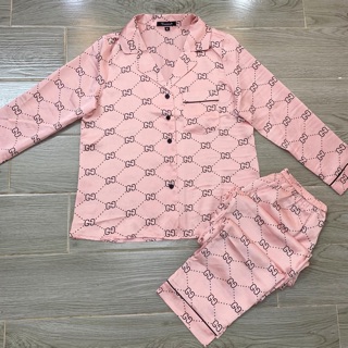 Bộ lụa satin GG dài tay