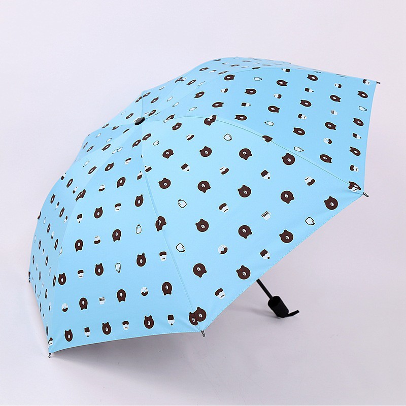 Ô Dù Gấu Brown Hàn Quốc 3 màu - Ô Gấu Brown Dễ Thương