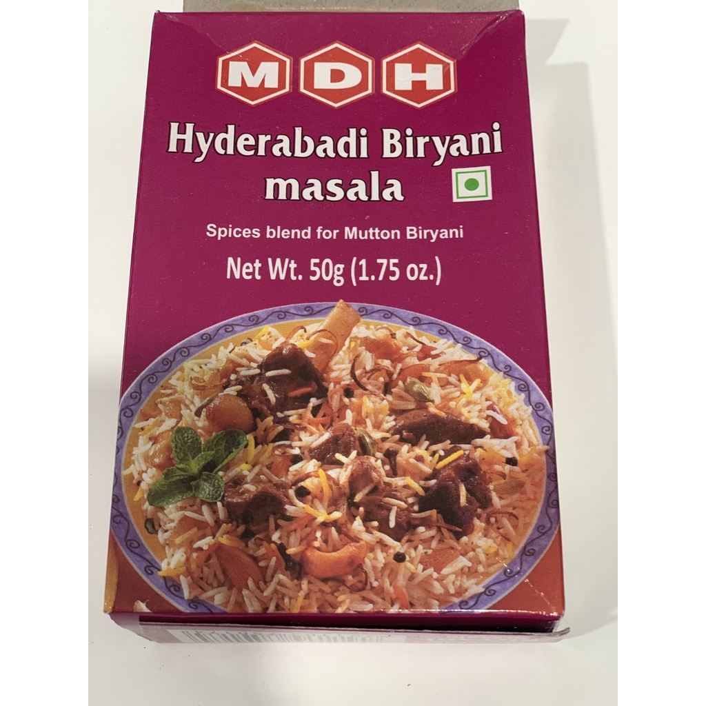 MDH Hyderabadi Biryani masala - Bột gia vị cho món Cơm thịt Cừu/Dê 100g